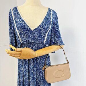 Coach Nolita 19 CR364 Taupe Leather Convertible Shoulder Bag Wristlet